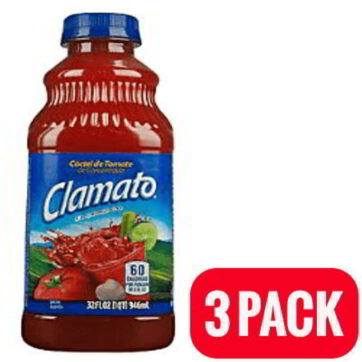 3 pack Clamato cóctel de tomate y almeja 946 ml