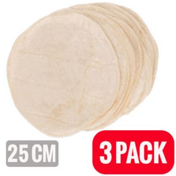 3 pack tortillas 25 trigo 18 U Sabormex