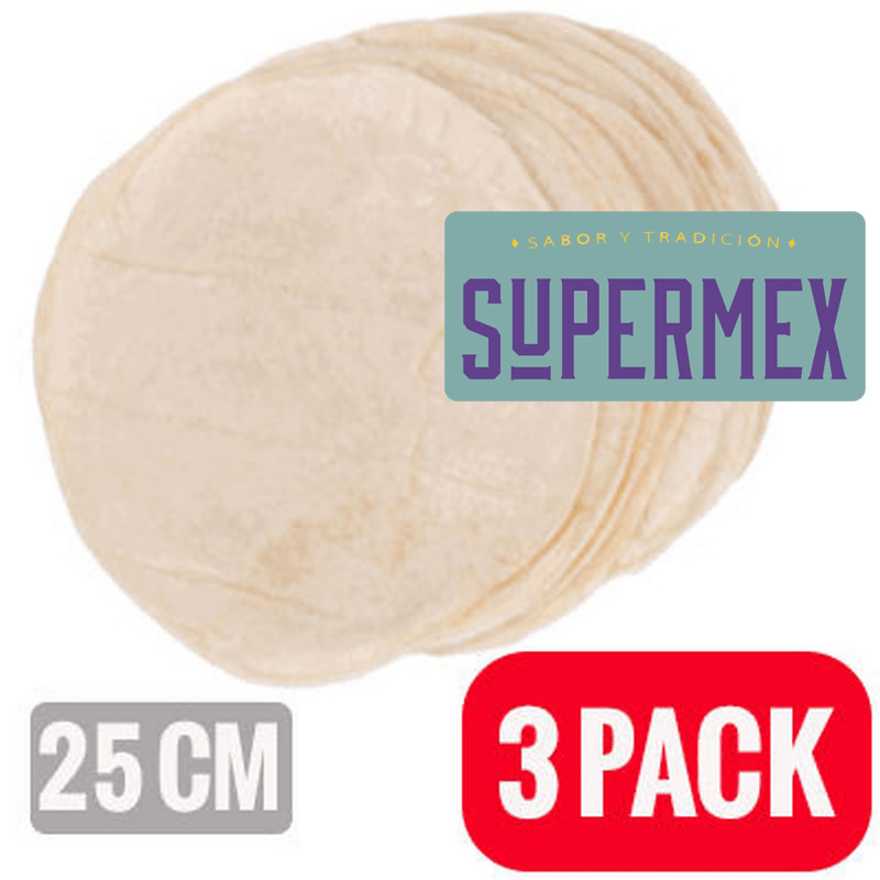 3 pack tortillas 25 trigo 12U Supermex