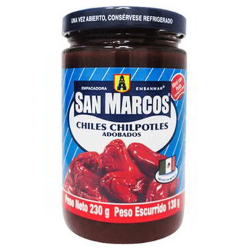 Chiles chipotles adobados tarro 230g San Marcos