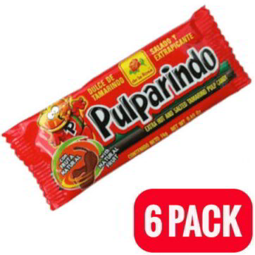 6 pack Pulparindo extra picante De la Rosa