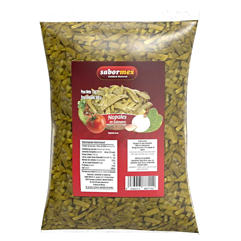 Nopales cortados tiras 1 kg Sabormex