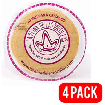 4 pack Tortillas de maíz Nixtamal 12 cm 500g La reina de las tortillas