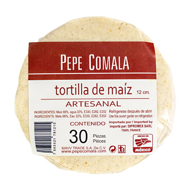 Tortilla maíz artesanal 12cm 30U 500g Pepe Comala